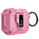 For AirPods 4 Non-slip  Armor Shockproof Earphones Case with Hook(Pink) - 1