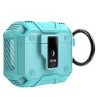 For AirPods 4 Non-slip  Armor Shockproof Earphones Case with Hook(Mint Green) - 1