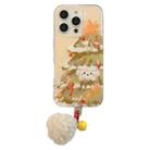 For iPhone 16 Pro IMD Double Layer Printed TPU Hybrid PC Phone Case with Pendant(Christmas Tree Puppy) - 1