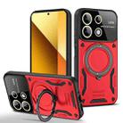 For Redmi Note 13 5G Global Large Window MagSafe Holder Phone Case(Red) - 1