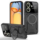 For Redmi 13C 4G Large Window MagSafe Holder Phone Case(Black) - 1
