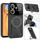 For Redmi 13C 4G Large Window MagSafe Holder Phone Case(Black) - 3