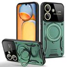 For Redmi 13C 4G Large Window MagSafe Holder Phone Case(Green) - 1