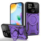 For Redmi 10C Large Window MagSafe Holder Phone Case(Purple) - 1