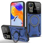 For Redmi Note 11 Pro Global Large Window MagSafe Holder Phone Case(Blue) - 1