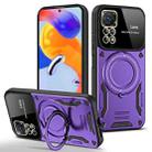 For Redmi Note 11 Pro Global Large Window MagSafe Holder Phone Case(Purple) - 1