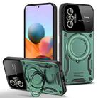 For Redmi Note 10 Pro 4G Global Large Window MagSafe Holder Phone Case(Green) - 1