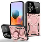 For Redmi Note 10 Pro 4G Global Large Window MagSafe Holder Phone Case(Rose Gold) - 1