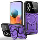 For Redmi Note 10 Pro 4G Global Large Window MagSafe Holder Phone Case(Purple) - 1