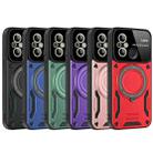 For Redmi 12C Large Window MagSafe Holder Phone Case(Green) - 2