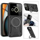 For Redmi A3 4G Large Window MagSafe Holder Phone Case(Black) - 3