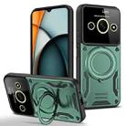 For Redmi A3 4G Large Window MagSafe Holder Phone Case(Green) - 1
