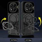 For Redmi Note 14 Pro 4G Global Large Window MagSafe Holder Phone Case(Black) - 3