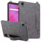 For Lenovo Tab M8 HD / FHD TPU Leather Back Tablet Case with Wristband(Grey) - 1