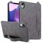 For Lenovo Tab P11 TB-J606F TPU Leather Back Tablet Case with Wristband(Grey) - 1