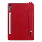 For Lenovo Tab P12 2023 TPU Leather Back Tablet Case with Wristband(Red) - 2