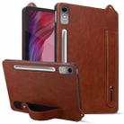 For Lenovo Tab P12 2023 TPU Leather Back Tablet Case with Wristband(Brown) - 1