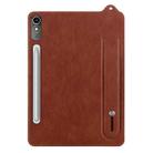 For Lenovo Tab P12 2023 TPU Leather Back Tablet Case with Wristband(Brown) - 2