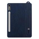 For Lenovo Tab P12 2023 TPU Leather Back Tablet Case with Wristband(Dark Blue) - 2