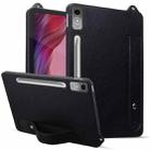 For Lenovo Tab P12 2023 TPU Leather Back Tablet Case with Wristband(Black) - 1