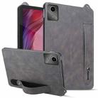 For Lenovo Tab M11 / Xiaoxin Pad 2024 TPU Leather Back Tablet Case with Wristband(Grey) - 1