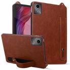 For Lenovo Tab M11 / Xiaoxin Pad 2024 TPU Leather Back Tablet Case with Wristband(Brown) - 1