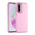 For Samsung Galaxy A36 5G Frosted Translucent TPU Hybrid PC Full Coverage Phone Case(Pink) - 1