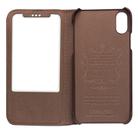 For iPhone X / XS QIALINO Lizard Texture Horizontal Flip Leather Case with Smart View Window & Sleep / Wake-up Function(Brown) - 3