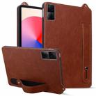 For Xiaomi Redmi Pad SE 11 2023 TPU Leather Back Tablet Case with Wristband(Brown) - 1