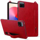 For Xiaomi Pad 6 / 6 Pro TPU Leather Back Tablet Case with Wristband(Red) - 1