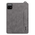 For Xiaomi Pad 6 / 6 Pro TPU Leather Back Tablet Case with Wristband(Grey) - 2
