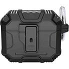 For AirPods 4 Non-slip TPU+PC Shockproof Earphones Case with Hook(Black) - 1