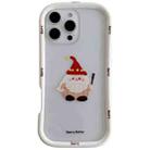 For iPhone 16 Pro Max Christmas Pattern Colorful PC Frame TPU Clear Phone Case(Santa Claus) - 1