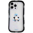 For iPhone 15 Pro Max Christmas Pattern Colorful PC Frame TPU Clear Phone Case(Penguin) - 1