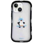 For iPhone 15 Christmas Pattern Colorful PC Frame TPU Clear Phone Case(Penguin) - 1