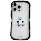 For iPhone 14 Pro Christmas Pattern Colorful PC Frame TPU Clear Phone Case(Penguin) - 1