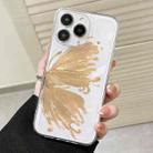 For iPhone 11 Pro Max Butterfly Pattern Transparent TPU Phone Case(Gold) - 1
