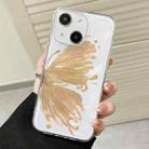 For iPhone 13 Butterfly Pattern Transparent TPU Phone Case(Gold) - 1