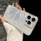 For iPhone 15 Pro Max Butterfly Pattern Transparent TPU Phone Case(Silver) - 2