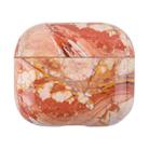 For AirPods 4 Marble Pattern TPU Earphones Protective Case(Orange S06) - 1