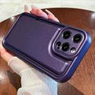 For iPhone 13 Pro Max Leather Texture TPU Phone Case(Purple) - 1