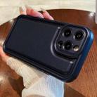 For iPhone 13 Pro Max Leather Texture TPU Phone Case(Dark Blue) - 1