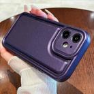 For iPhone 12 Leather Texture TPU Phone Case(Purple) - 1