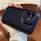 For iPhone 12 Leather Texture TPU Phone Case(Dark Blue) - 1