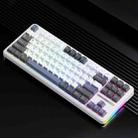 AULA F87 87 Keys Wired/2.4G/Bluetooth Three Model Customized RGB Mechanical Keyboard(White Grey Blue) - 1