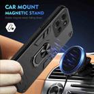 For Motorola Moto G75 Shockproof Metal Ring Holder Phone Case(Black) - 2