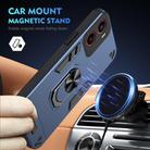 For Motorola Moto G05 Shockproof Metal Ring Holder Phone Case(Blue) - 2