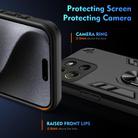 For Motorola Moto G15 Shockproof Metal Ring Holder Phone Case(Black) - 3