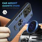 For Motorola Moto G15 Shockproof Metal Ring Holder Phone Case(Blue) - 2