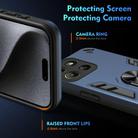 For Motorola Moto G15 Shockproof Metal Ring Holder Phone Case(Blue) - 3